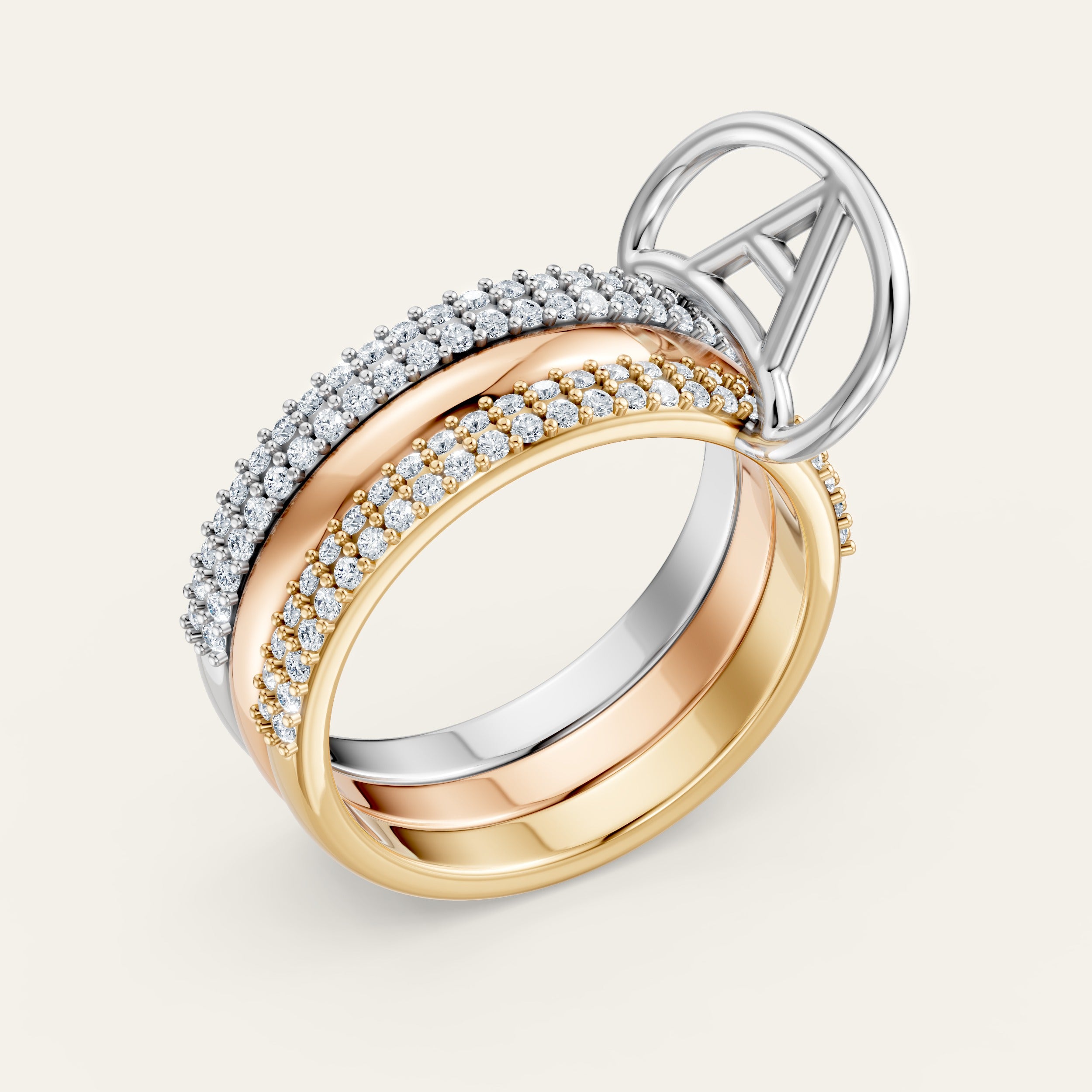 AMI Ring Pavé Duo
