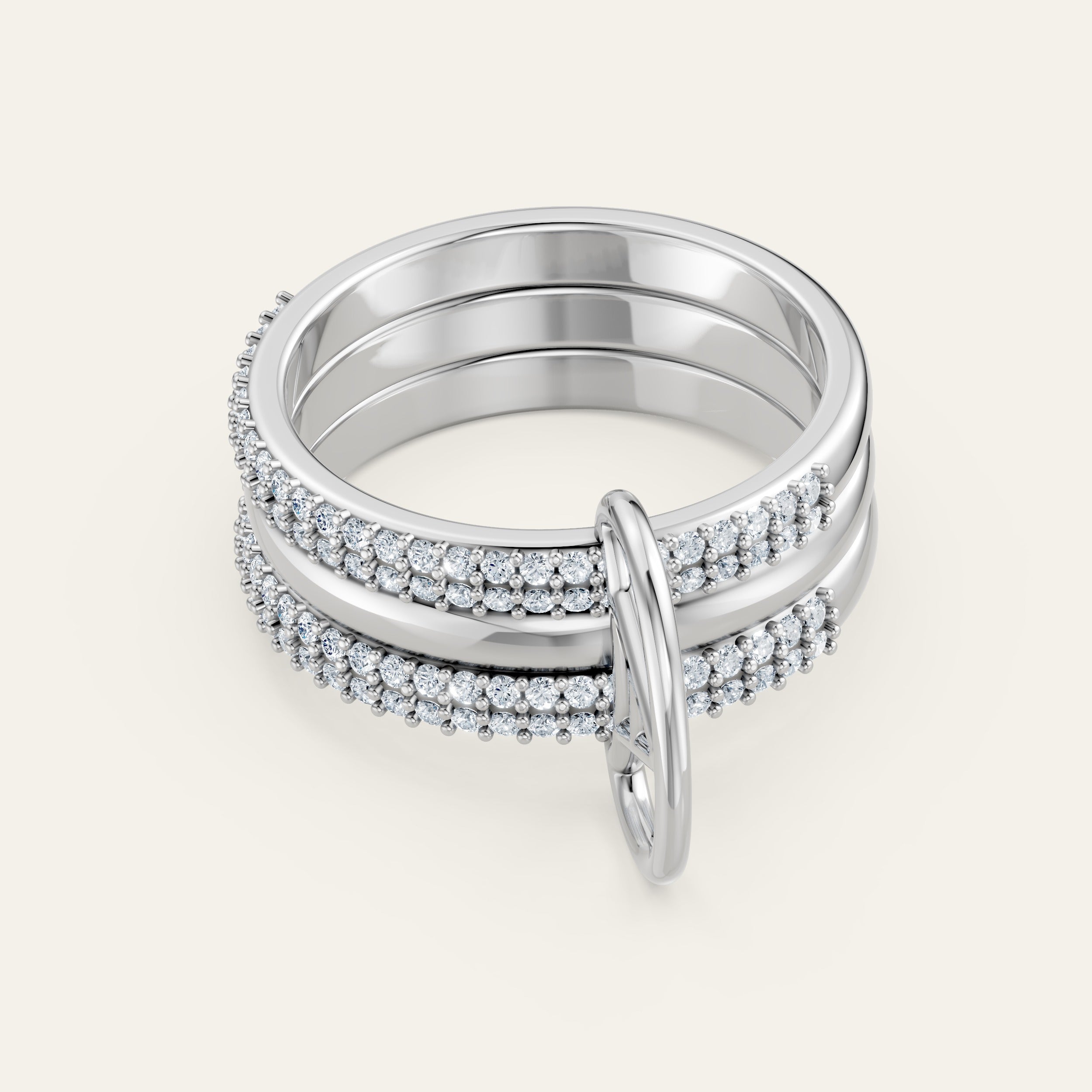 AMI Ring Pavé Duo