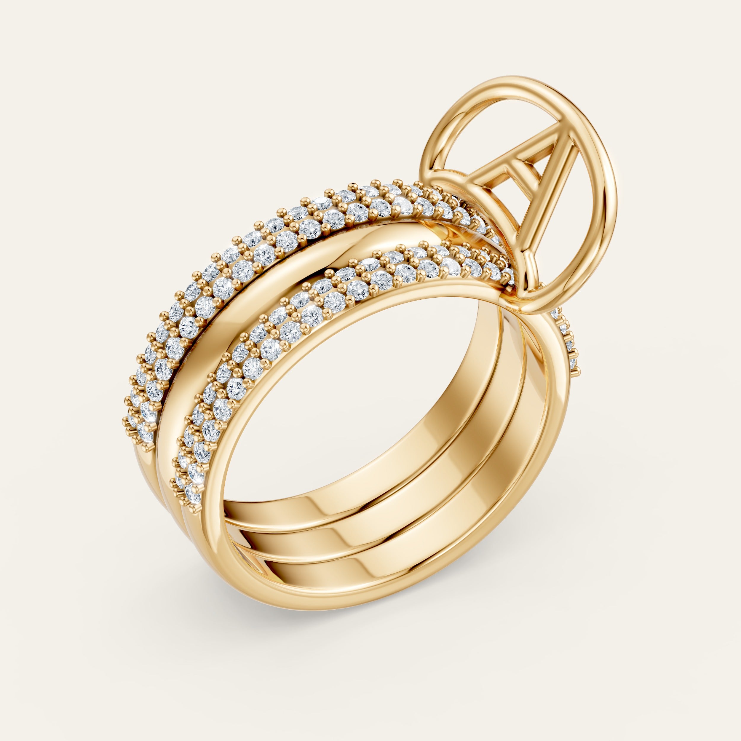 AMI Ring Pavé Duo