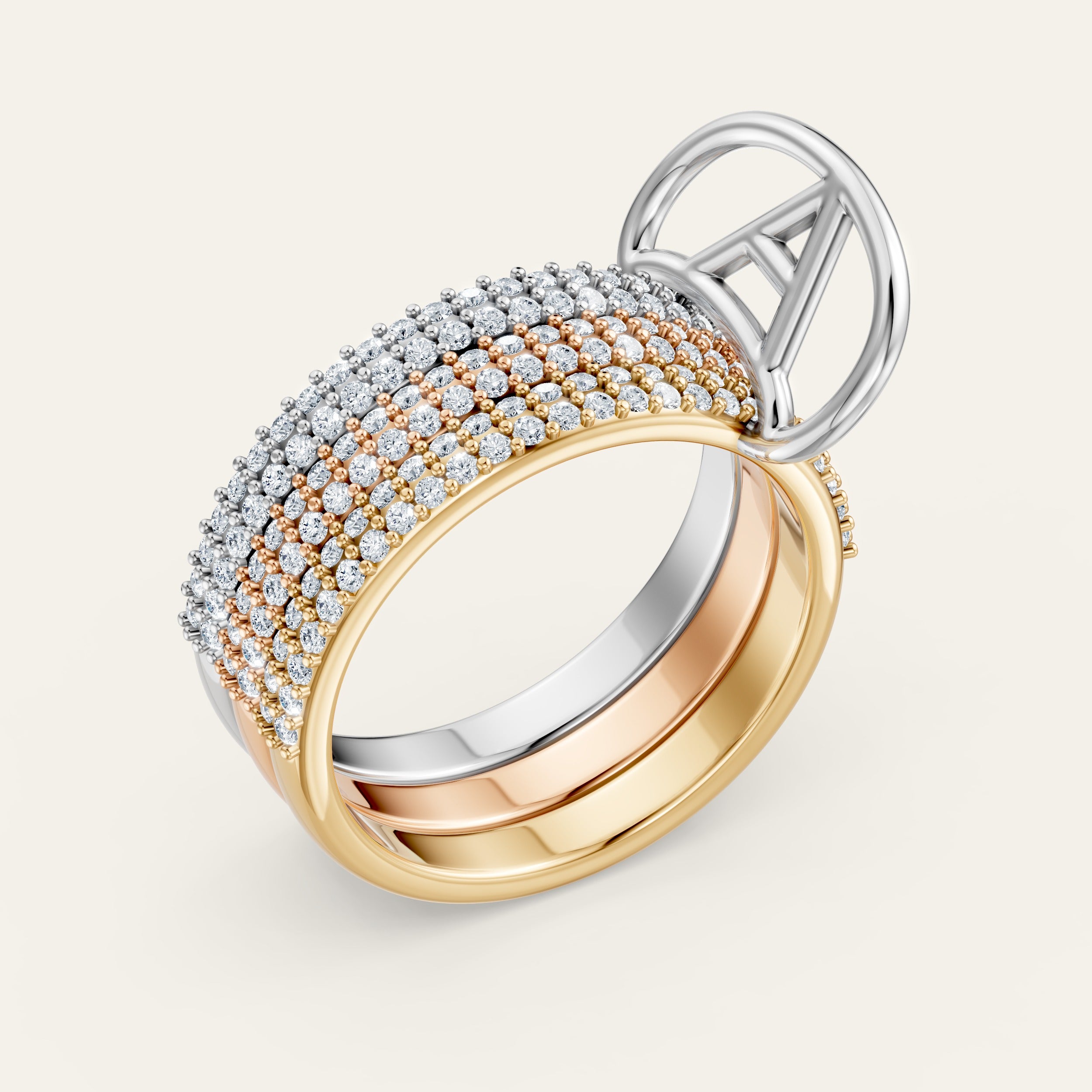 AMI Ring Pavé Trio