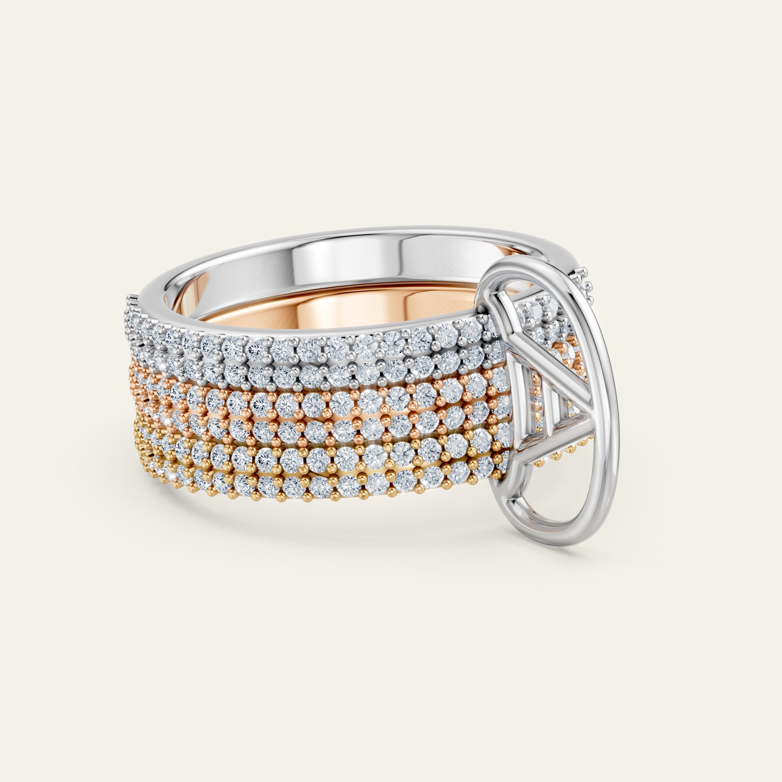 AMI Ring Pavé Trio
