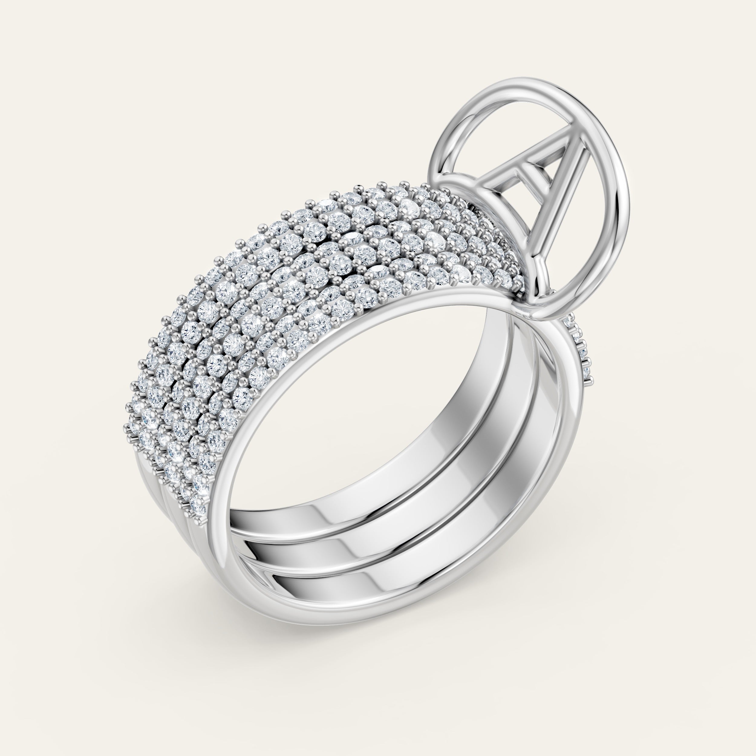AMI Ring Pavé Trio