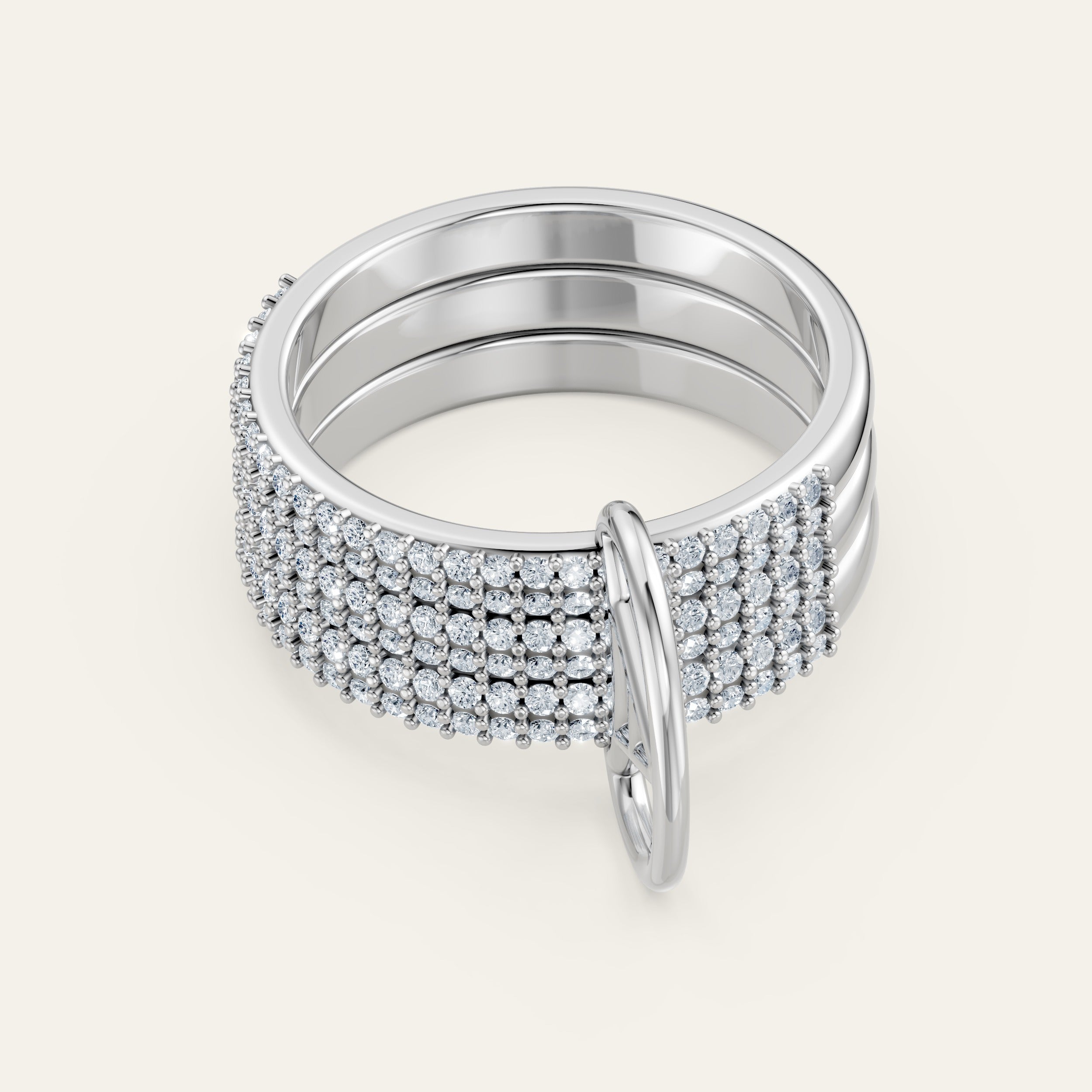 AMI Ring Pavé Trio