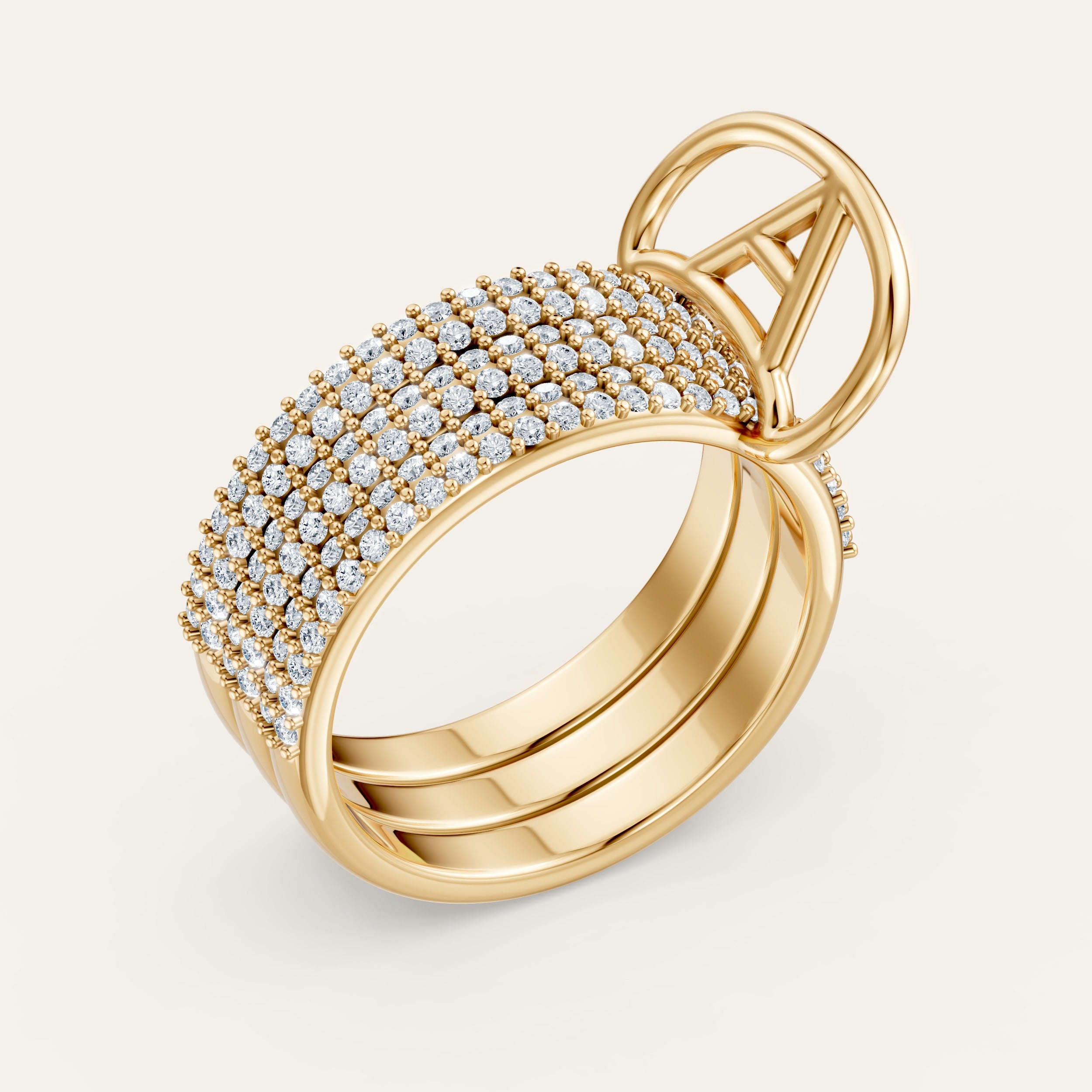 AMI Ring Pavé Trio